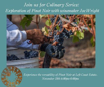 Culinary Series: Exploration of Pinot Noir with winemaker Joe Wright